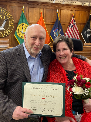 This photo was taken while Betty and Andy renewed their vows at Oyster Bay Town Hall on Valentine's Day, 2023.