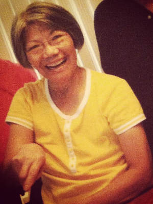 Mom, Peggie, late summer 2011, celebrating her birthday. Because this was about 2 years after symptoms and within a year after the official diagnosis, her eating/swallowing functions were already significantly impaired, so she wasn't really able to enjoy the cake she is cutting. Her smile though, in this moment, is everything I hold onto about her.