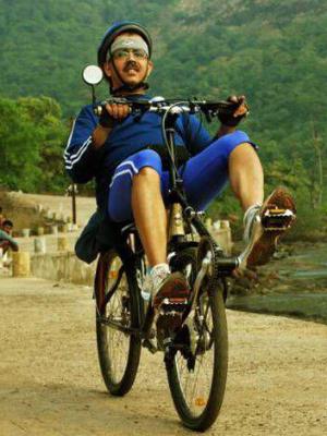 My father Pramodan Marathe riding his shiny new retrofitted recumbent bike on a week long bike tour in 2009.