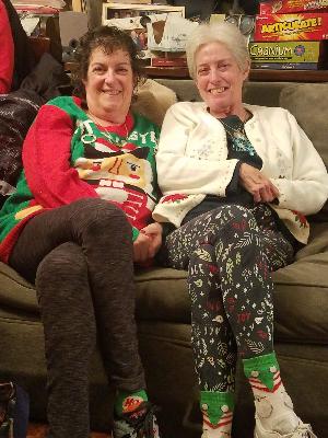 Karen (left) and her best friend Joan Marie